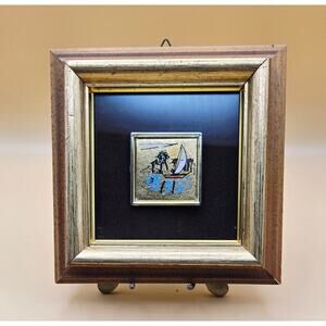 Vintage Art Miniature 24k Gold Leaf Sailboat with Certificate